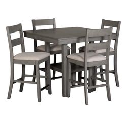 Helena Grey 5 Piece Dining Room Table And Chairs 