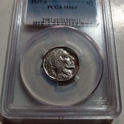 1937-S PCGS MS65 5 Cent Buffalo Nickel 