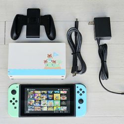 NINTENDO SWITCH V2 ANIMAL CROSSING **MODDED* TRIPLE BOOT SYSTEMS 512GB GAMES 