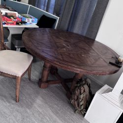 Solid Wood Table & 5 Chairs