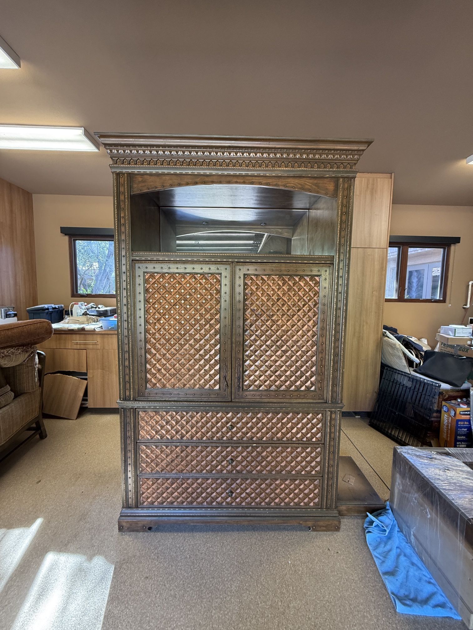 Elegant Rustic Armoire/Media Cabinet with matching desk