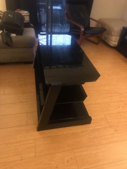 Black TV stand