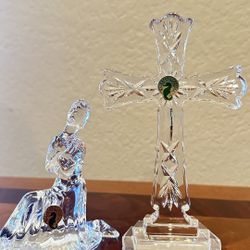 Waterford Crystal Cross & Lady Praying 