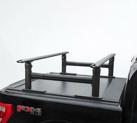TRUMGETA 600 LBS ADJUSTABLE TRUCK BED RACK WITH SIDE BARS COMPATIBLE WITH TONNEAU COVER FOR F150, SILVERADO, RAM, TUNDRA, FRONTIER, TITAN, GMC SIERRA