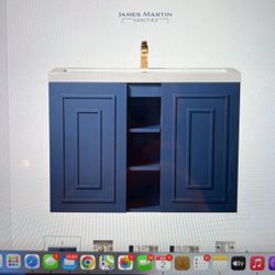 Alicante 40" Wall Mounted Single Basin Poplar Wood Vanity Set with Stone Composite Top