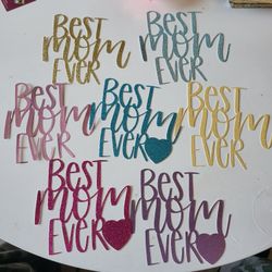 Best MOM Glitter Carstock Toppers 