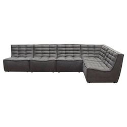 Large Gray Modular Sectional Sofa