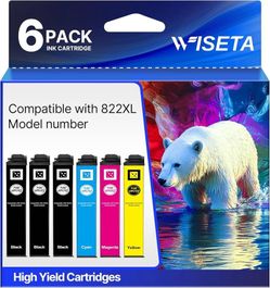 new 822XL Ink Cartridge Remanufactured Replacement for Epson 822XL 822 XL Ink Cartridges for T822 Workforce Pro WF-3820 WF-3823 WF-4820 WF-4830 WF-483