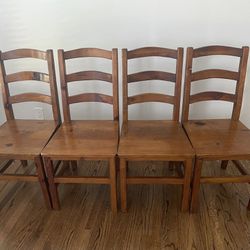 4 Real Wood Dining Chairs