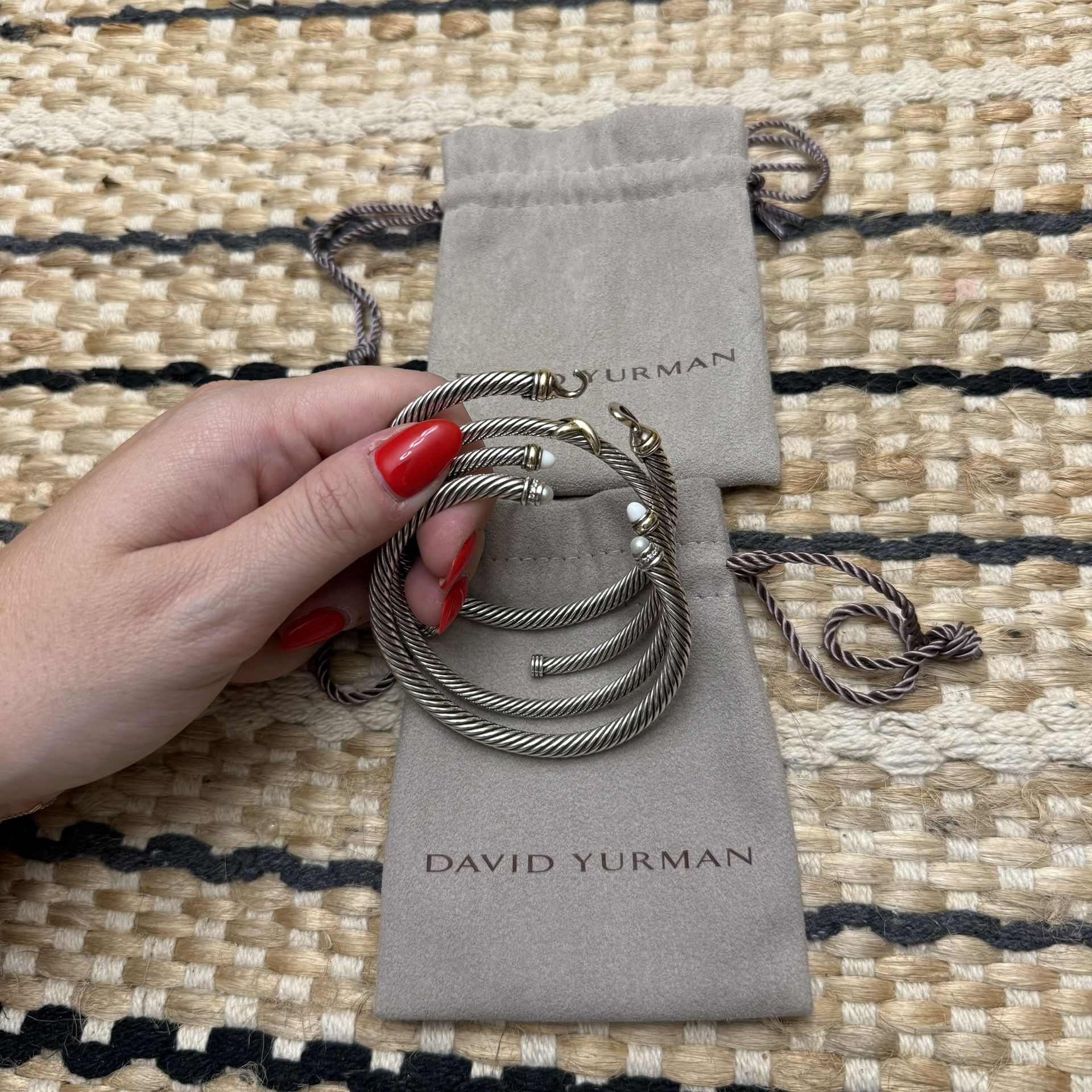4 Authentic David Yurman Cable Bracelets 