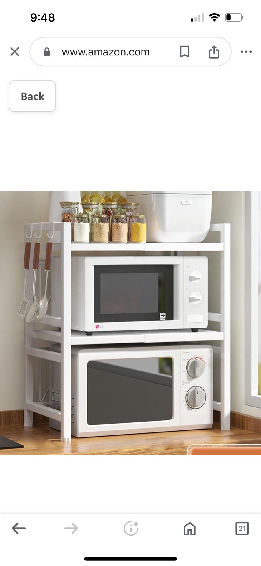 New Microwave Rack Adjustable Microwave Rack Microwave Oven Shelf with Fixing Kit Modern Kitchen Decor Kitchen Storage Rack