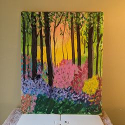 Vibrant Forest Scene Artwork 