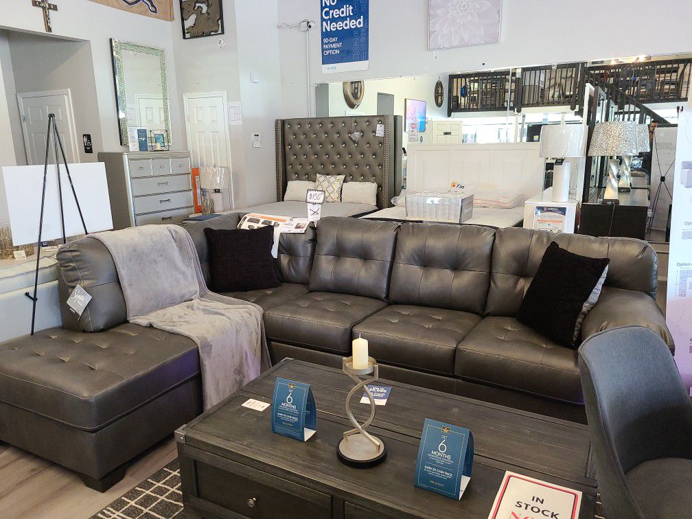 $50 DOWN FINANCING!!!! BRAND NEW GREY SECTIONAL SOFA COUCH 