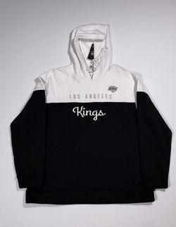 Los Angeles Kings Hoodie Mens Medium Black White Pullover NHL Colorblock