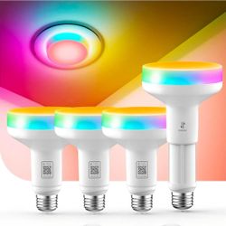 Linkind Matter BR30 Smart Light Bulbs, Alexa/Apple/Google Home, 4 Pack
Stretchable Design & 4-Zone Color Changing Light Bulb, Music Sync & Preset Scen
