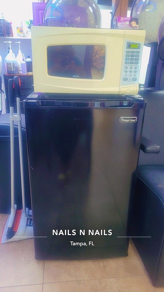 Magic Chef Half Refrigerator And Rival Microwave 