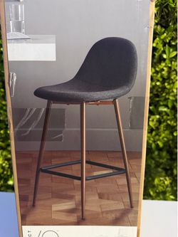 24.5" Copley Counter Height Barstool with Footrest Dark Gray
