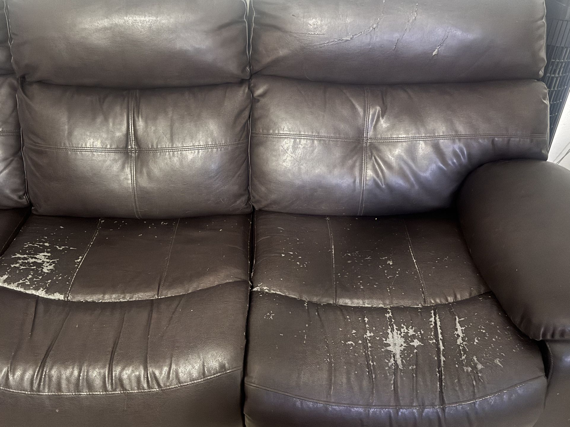 Dark brown Chocolate Leather Reclining Couch