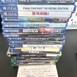 Brand New PS4 Games Unopened 12 Games And 5 Open