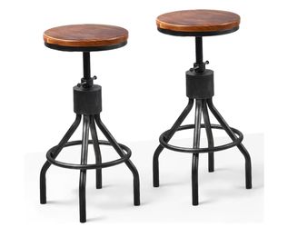 BOKKOLIK Industrial Bar Stools- Vintage  2set