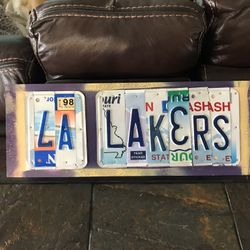 LA LAKERS License Plate Sign