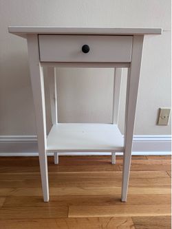 White Side Table with Drawer
