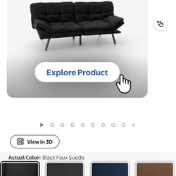 Couch /Futon (Mainstay Memory Foam 72” Black)