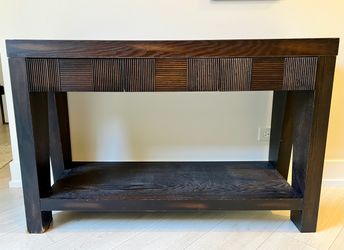Dark Wood Console Table – 3 Drawers + Lower Shelf | Entryway/Sofa Table