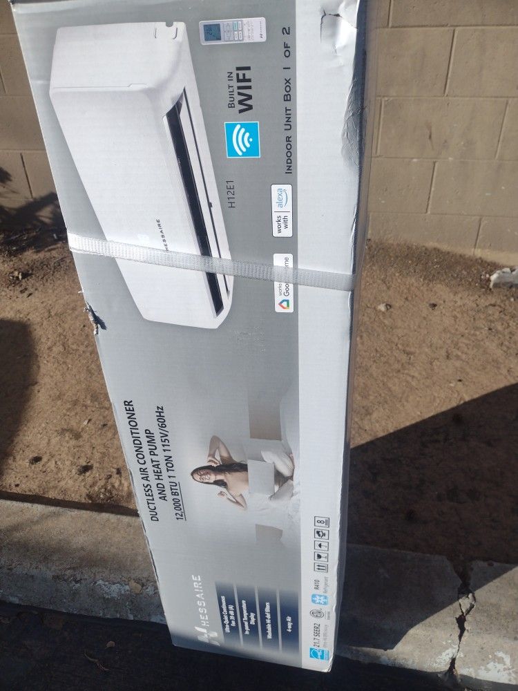 Hessaire Ductless Air Conditioner And Heat Pump Plug And Play Everything You Need Condesnsor Mini split And All Lines To Make