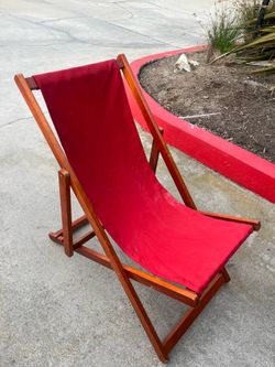 Sling back teak chair