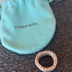 Tiffany & Co. Sterling Silver Somerset Ring, Flexible, Woven - Size 5.5