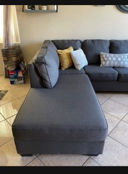 Beautiful Dark Grey Sectional couch from Living Spaces LIKE NEW!!