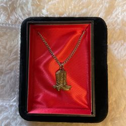 Silver Necklace With Boots Pendant 