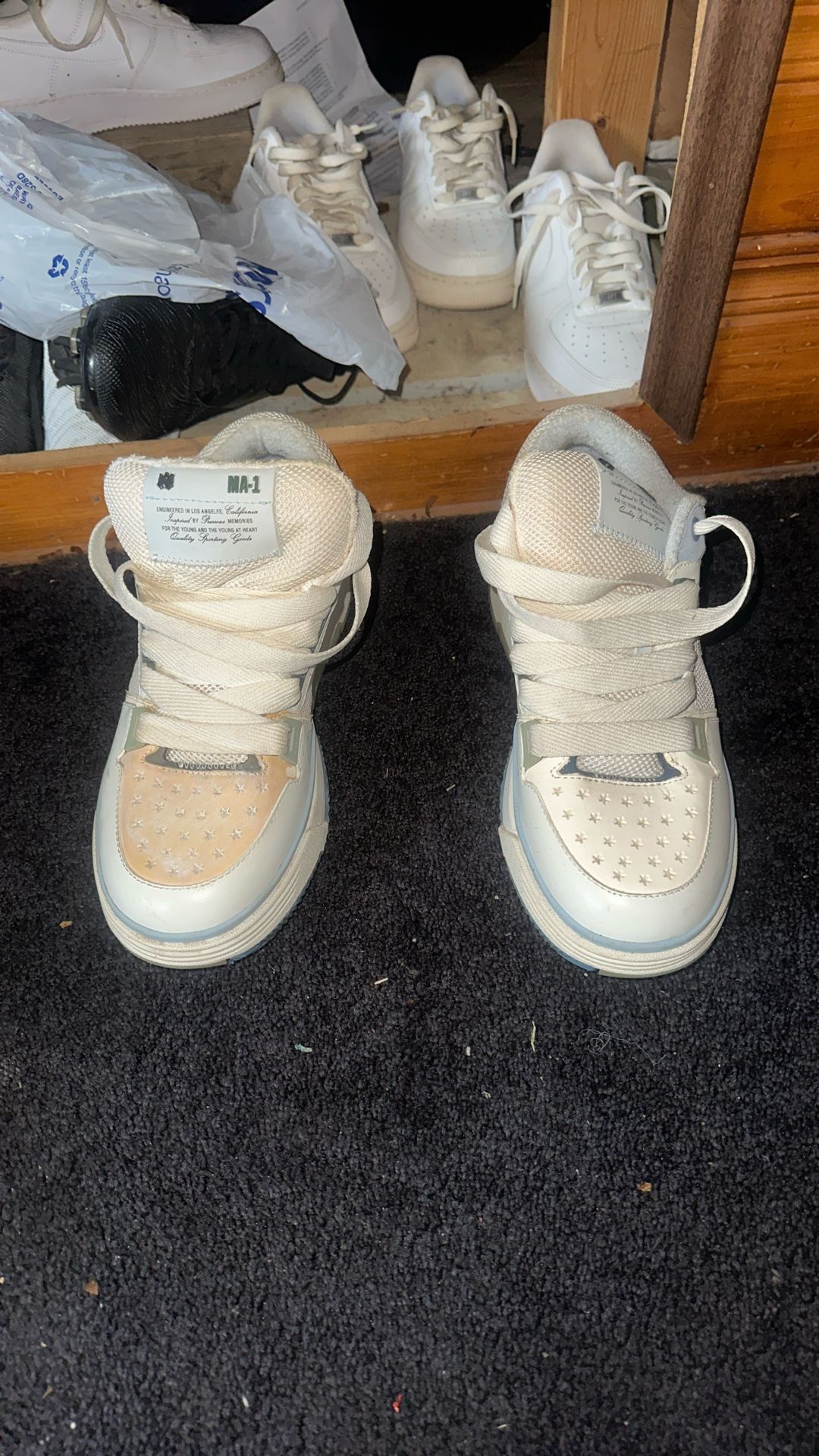 WHITE AND BLUE AMIRI’s Worn Once Drink Spilled Never Wore Again