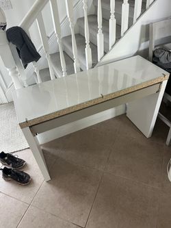 Malm desk glass top deals