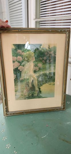 Vintage Framed Print "the butterfly " by Bessie Pease Gutmann