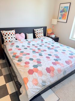 IKEA BRIMNES King Storage Bed + IKEA King Mattress - Excellent Condition - $400 OBO