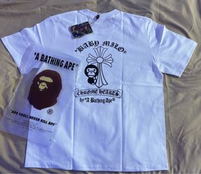 Bape x chrome heart white t-shirt size men’s medium