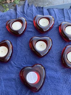 Valentine Heart Candle Holders Glass