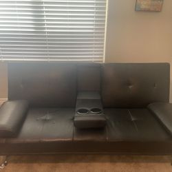 Leather Futon Couch/bed