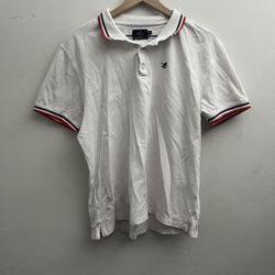 Fusaro Antonio Napoli White Polo Shirt XXL with Striped Collar
