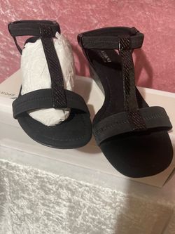 Alfani Black T-Strap Flat Sandals