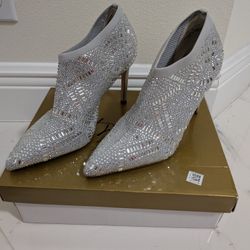Silver Rhinestone Heels Size 8