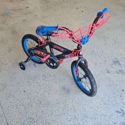 16" Spiderman Bike With Training Wheels, Excellent