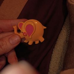 1973 Avon Pin Pal "Elphie the Yellow Elephant" plastic fragrance glacé pin or brooch