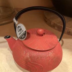 Japanese Red Cast Tea Pot
