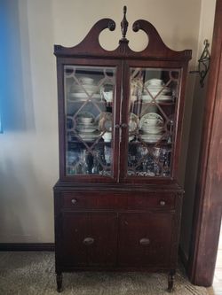 1940s Vintage China Cabinet