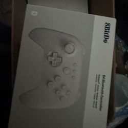 8BitDo 64 Bluetooth Controller for Analogue 3D, Switch, Switch 2, Windows, and Android (White)