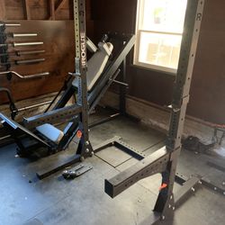 Rogue Fitness Sml-1 Squat Rack With Spotter Arms And Wheel Kit