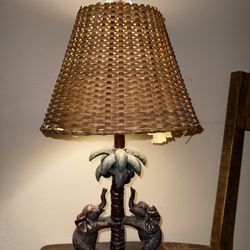 Elephant And Palm Tree Table Lamp 